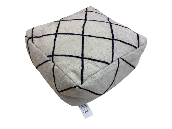 Handgefertigt Berber Sitzkissen Pouf Marke Beni Ourain 25x60x60cm