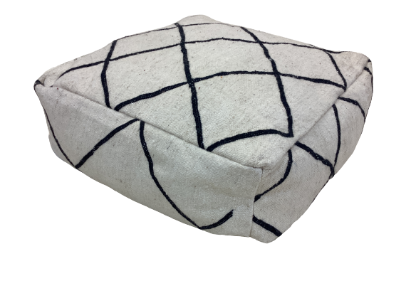 Handgefertigt Berber Sitzkissen Pouf Marke Beni Ourain 25x60x60cm