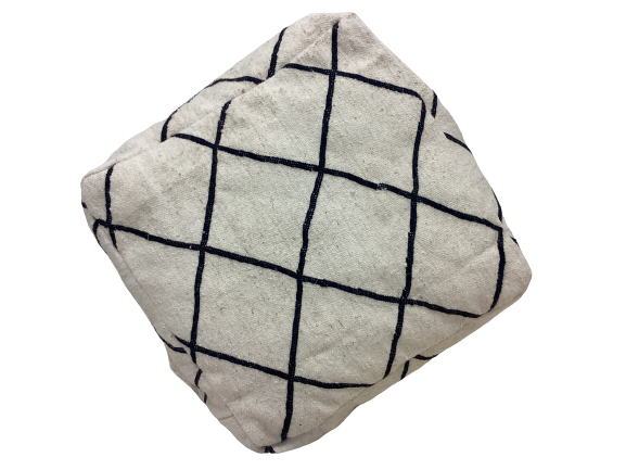 Handgefertigt Berber Sitzkissen Pouf Marke Beni Ourain 25x60x60cm