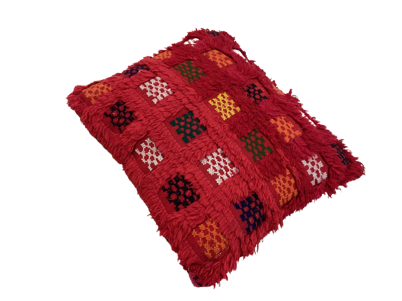 Handgefertigtes Berber Dekokissen Pouf "Beni Ourain" 43x38cm