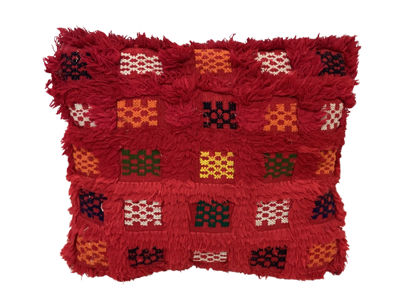 Handgefertigtes Berber Dekokissen Pouf "Beni Ourain" 43x38cm