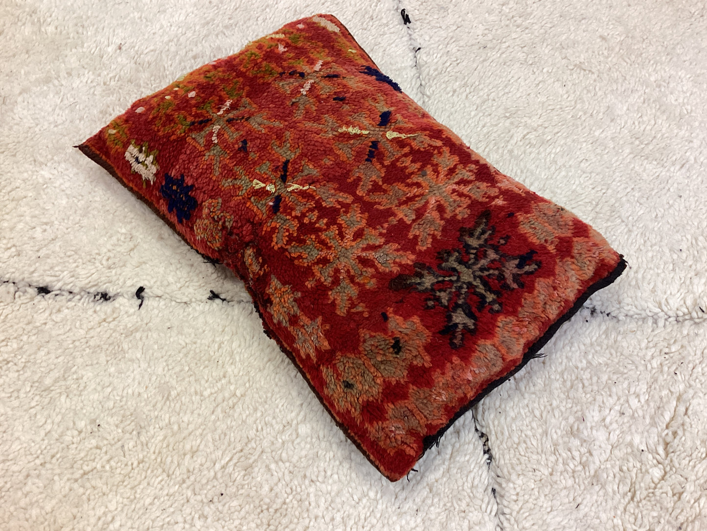 Handgefertigt Berber Dekokissen Pouf Marke Beni Ourain 60x40x10cm