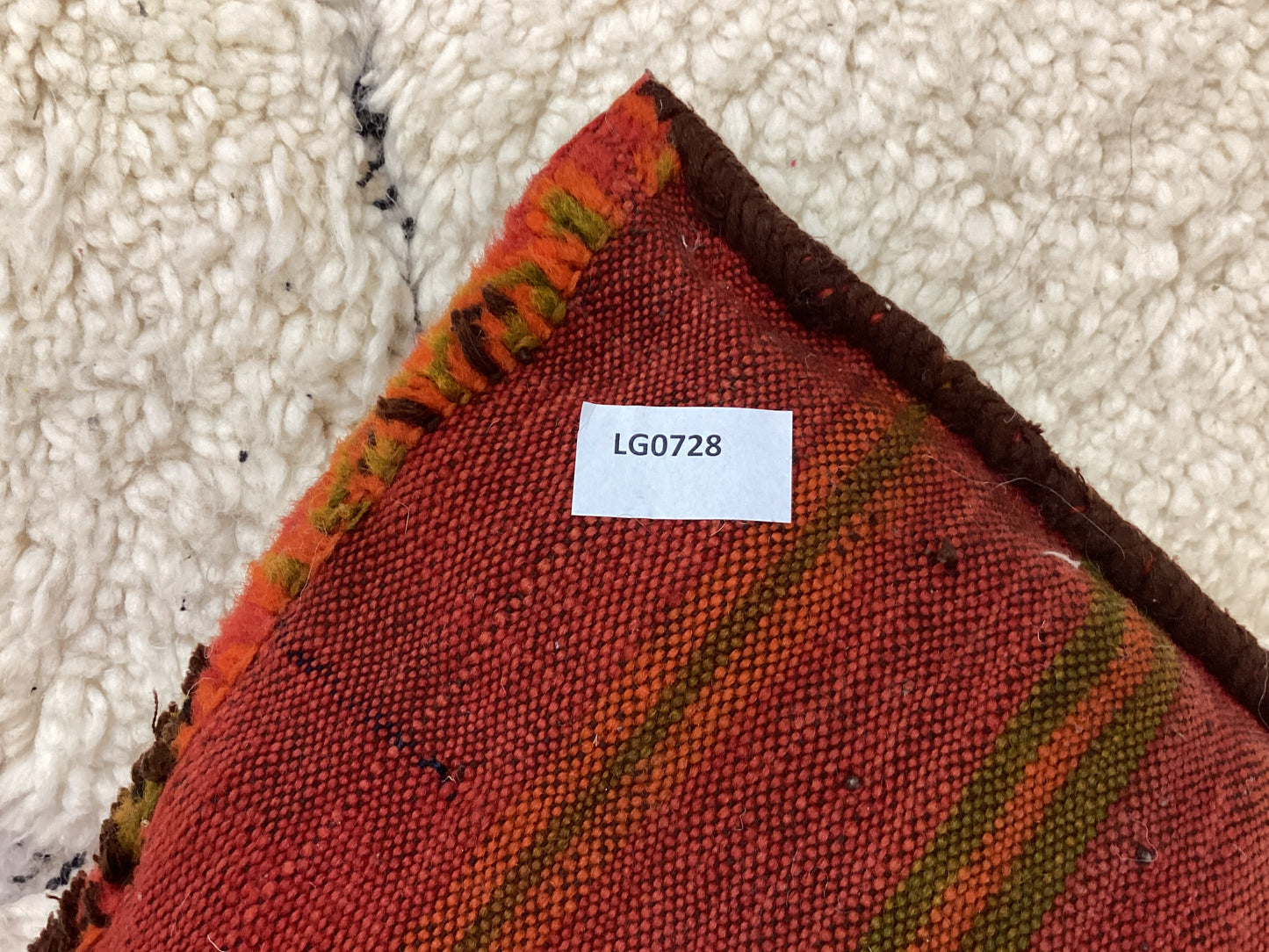 Handgefertigt Berber Dekokissen Pouf Marke Beni Ourain 60x40x10cm