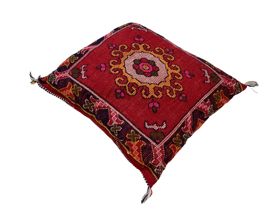 Handgefertigt Berber Dekokissen Pouf Marke Beni Ourain 45x40x10cm