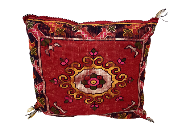 Handgefertigt Berber Dekokissen Pouf Marke Beni Ourain 45x40x10cm
