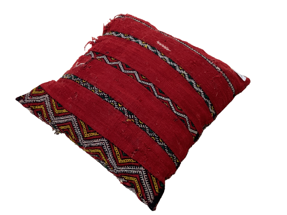 Handgefertigt Vintage Dekokissen Pouf Marke Beni Ourain 40x40x10cm