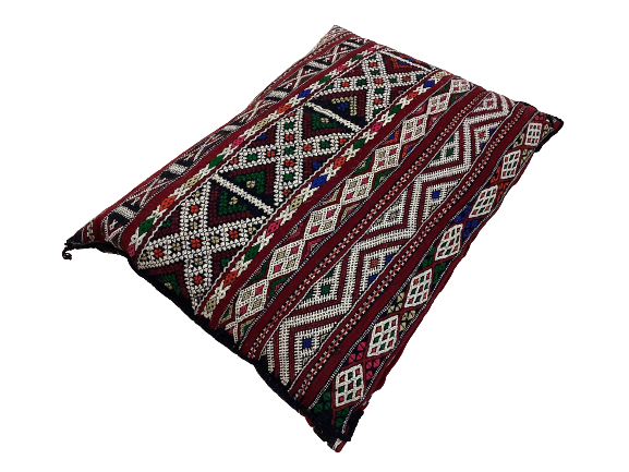 Handgefertigt Vintage Dekokissen Pouf Marke Beni Ourain 65x45cm