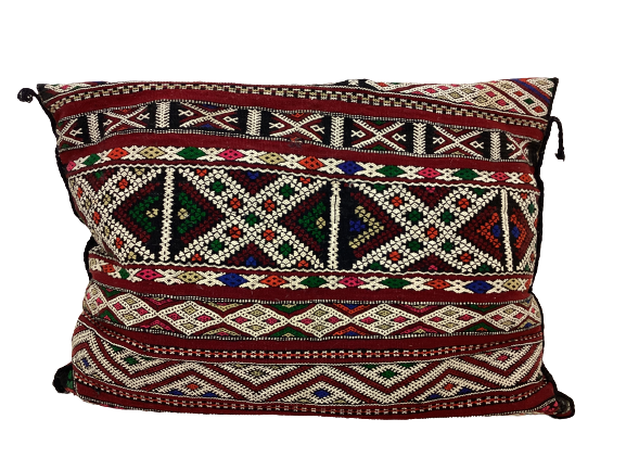 Handgefertigt Vintage Dekokissen Pouf Marke Beni Ourain 65x45cm