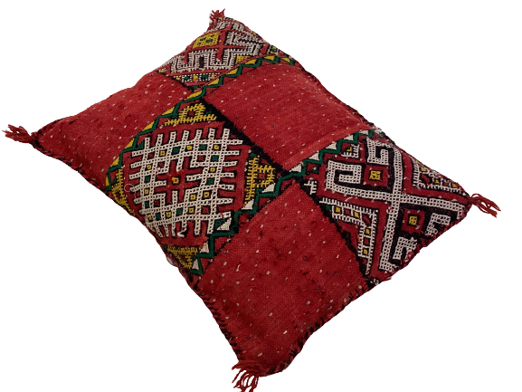 Handgefertigt Berber Dekokissen Pouf Marke Beni Ourain 45x42x10cm