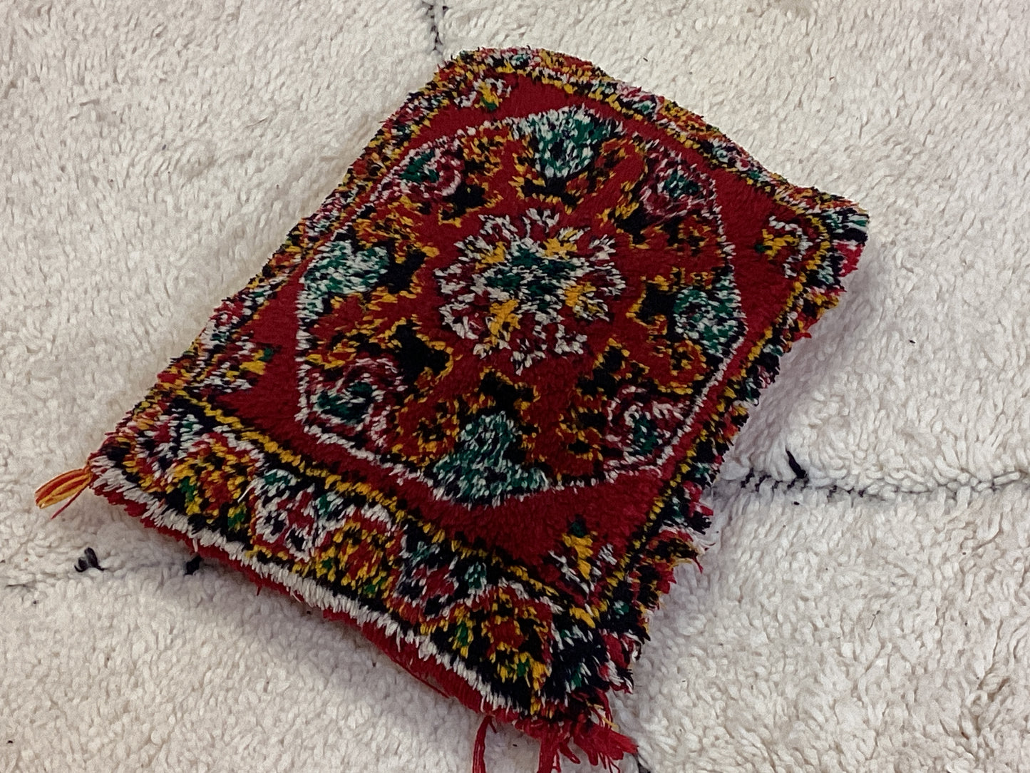 Handgefertigt Berber Dekokissen Pouf Marke Beni Ourain 45x33x5cm