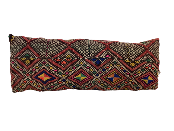 Handgefertigt Vintage Dekokissen Pouf Marke Beni Ourain 65x25x5cm