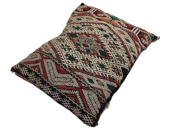 Handgefertigt Berber Dekokissen Pouf Marke Beni Ourain 45x35x5cm