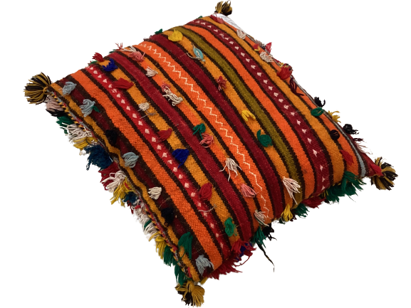 Handgefertigt Berber Dekokissen Pouf Marke Beni Ourain 45x40x10cm