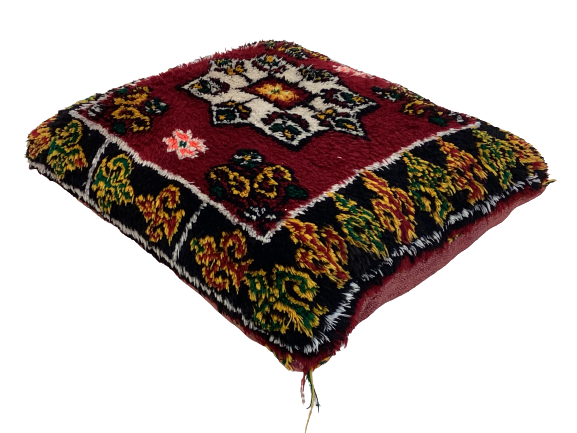 Handgefertigt Berber Dekokissen Pouf Marke Beni Ourain 50x45x15cm