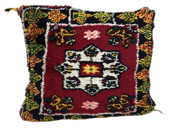 Handgefertigt Berber Dekokissen Pouf Marke Beni Ourain 50x45x15cm