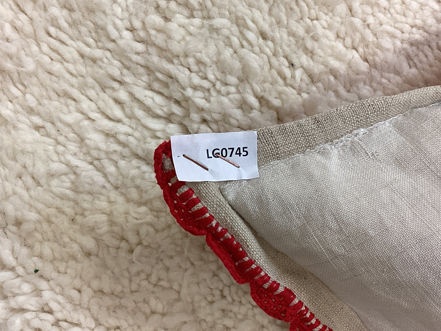 Handgefertigt Berber Dekokissen Pouf Marke Beni Ourain 65x50x10cm