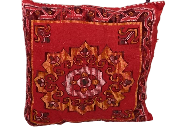 Handgefertigt Berber Dekokissen Pouf Marke Beni Ourain 50x50x15cm