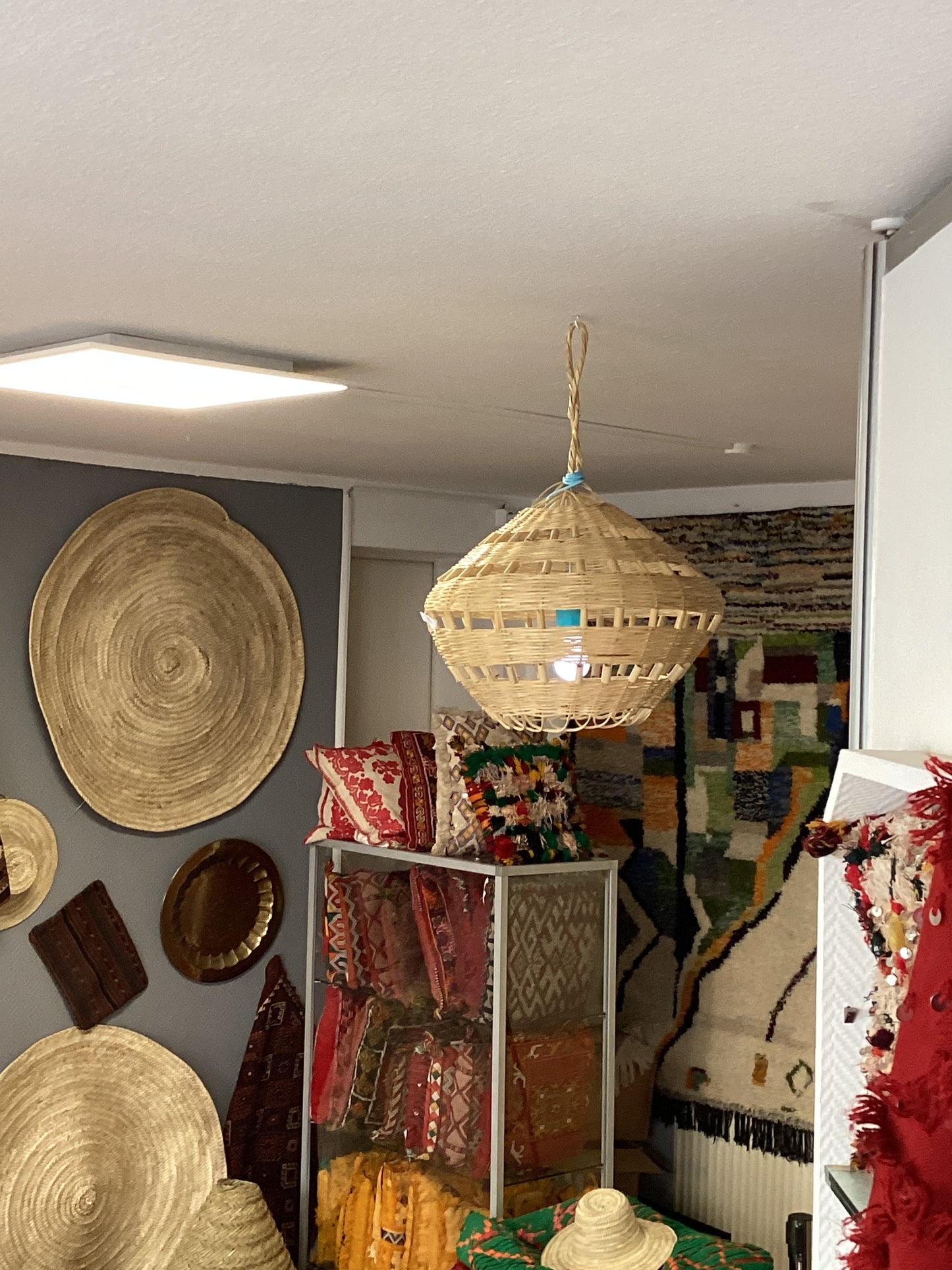 Rattan Lampenschirm Deko Deckenbeleuchtung Handgefertigt Ø60x70Hcm