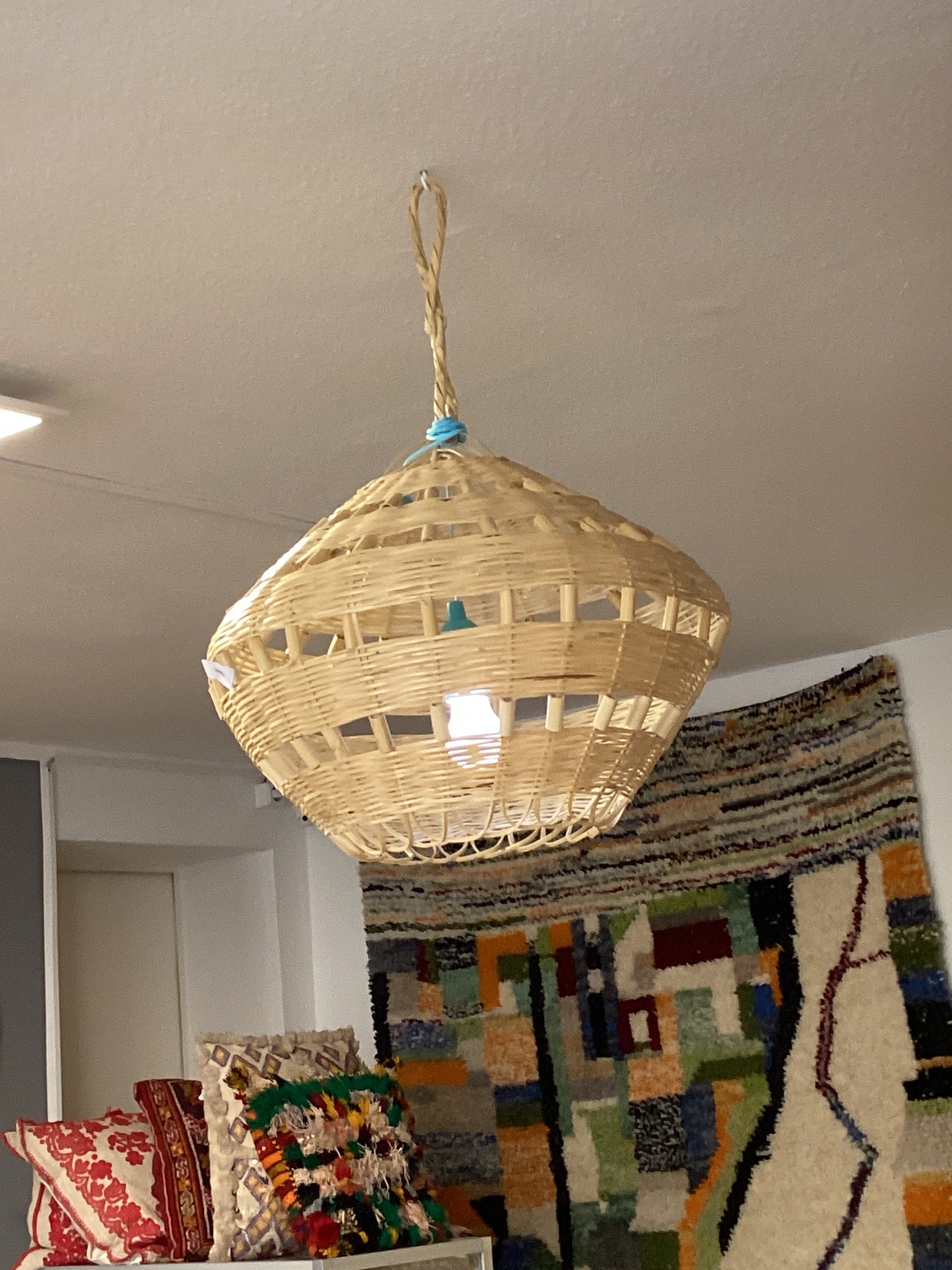 Rattan Lampenschirm Deko Deckenbeleuchtung Handgefertigt Ø60x70Hcm