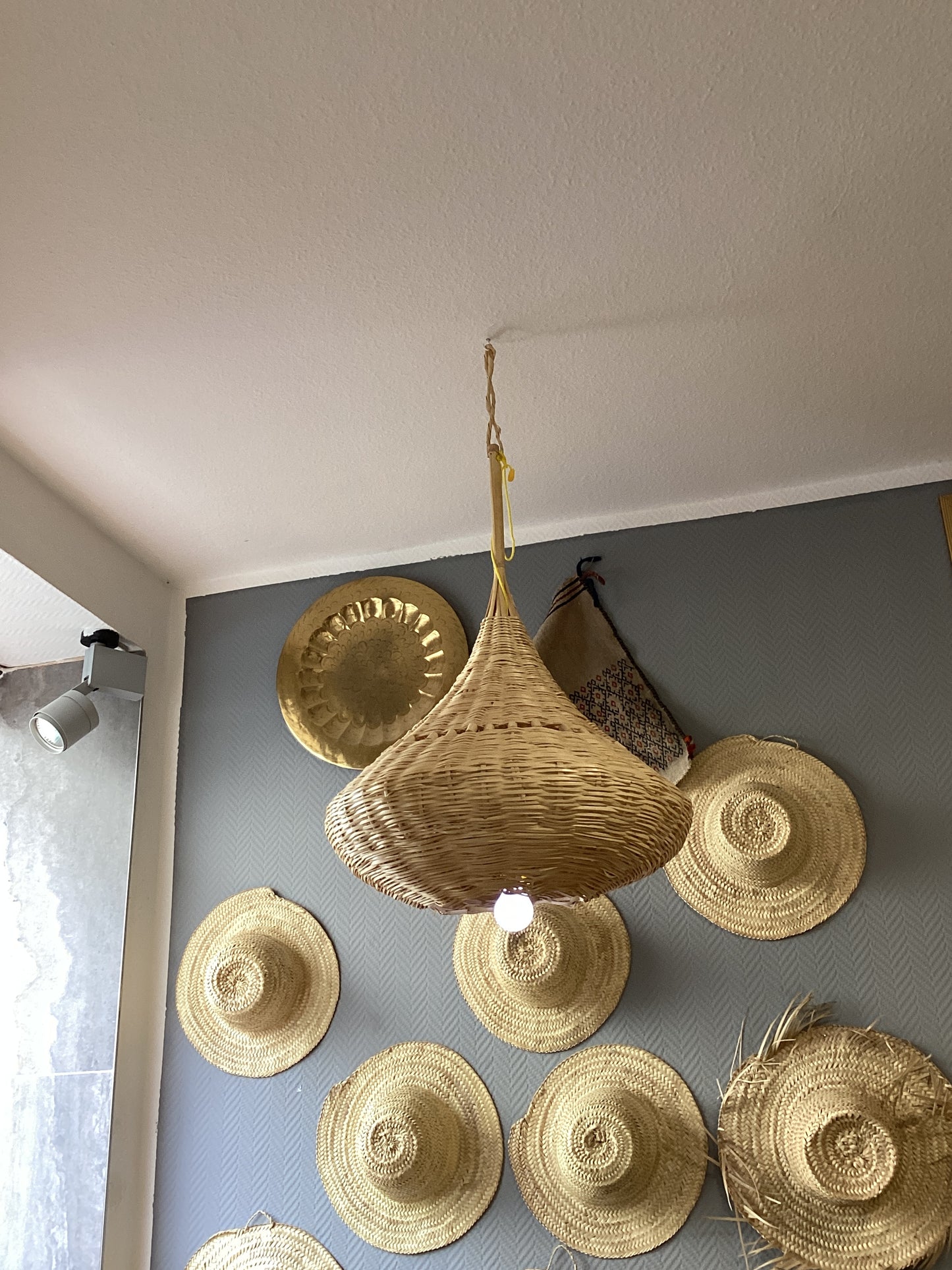 Rattan Lampenschirm Deko Deckenbeleuchtung Handgefertigt Ø60x100Hcm