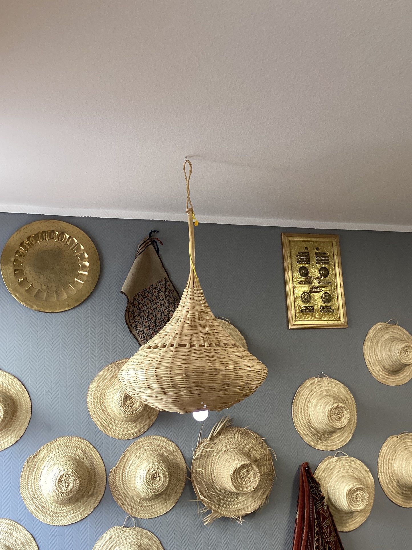 Rattan Lampenschirm Deko Deckenbeleuchtung Handgefertigt Ø60x100Hcm