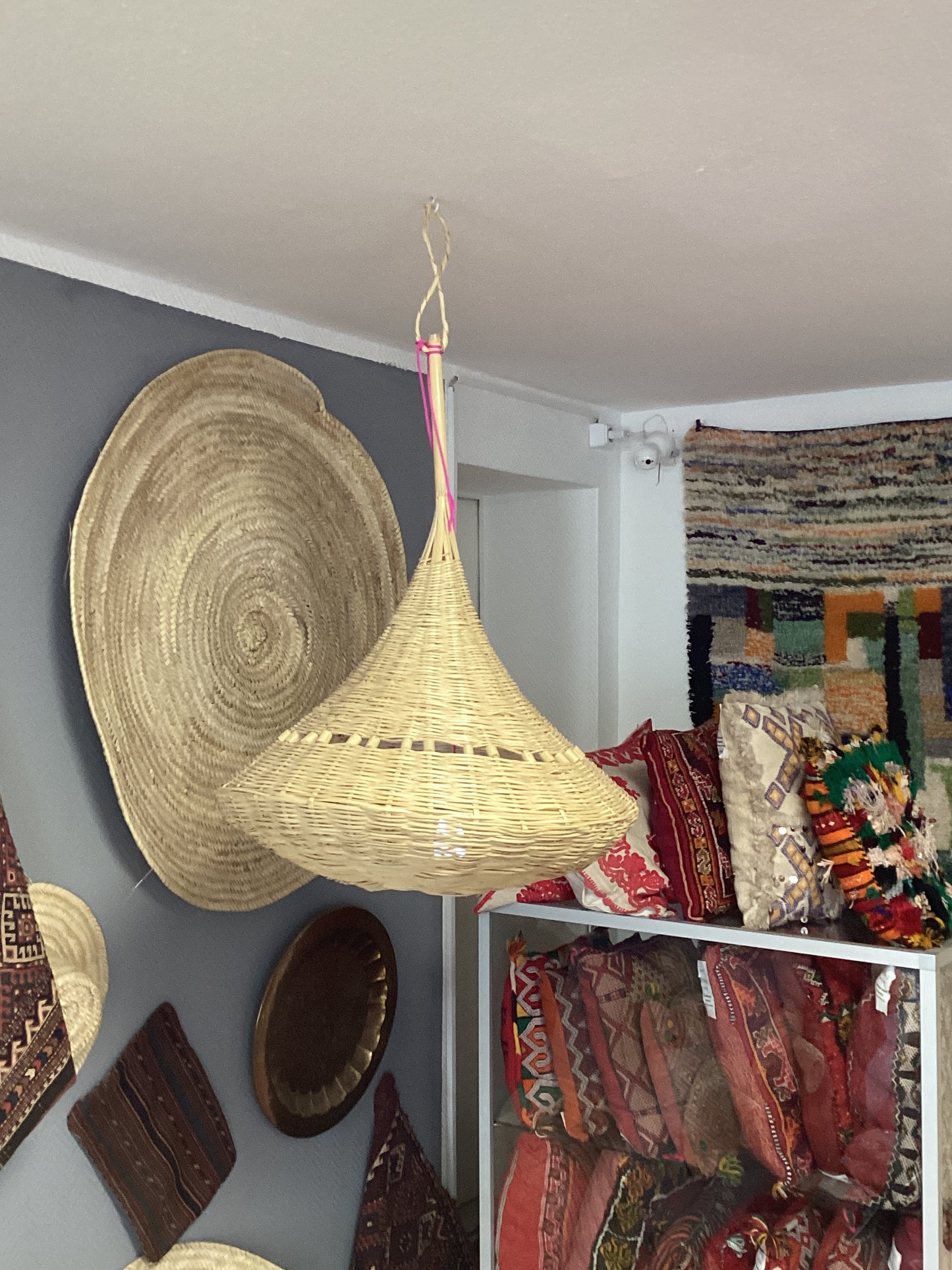 Rattan Lampenschirm Deko Deckenbeleuchtung Handgefertigt Ø60x100Hcm