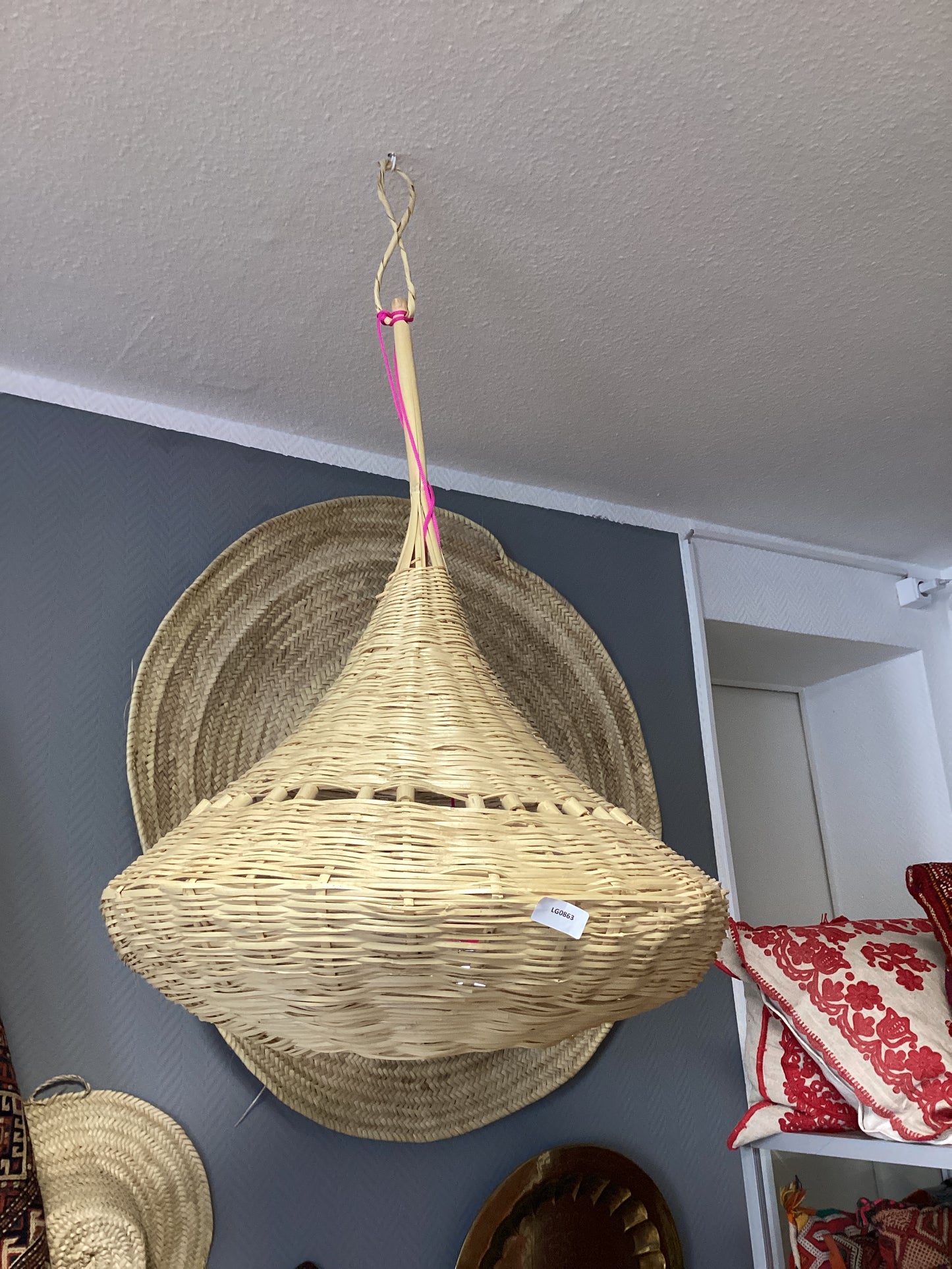 Rattan Lampenschirm Deko Deckenbeleuchtung Handgefertigt Ø60x100Hcm