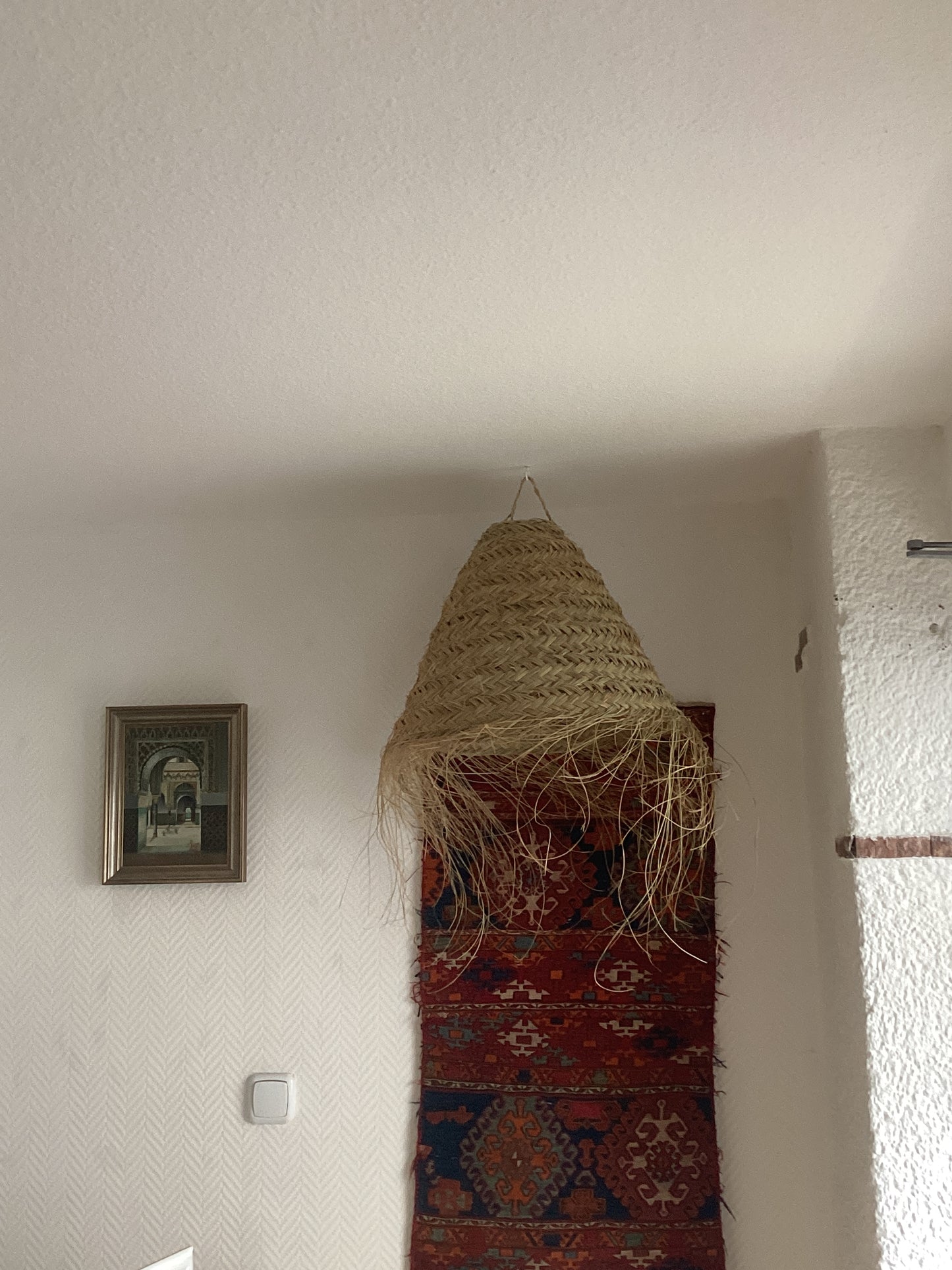 Stroh Lampenschirm Deko Deckenbeleuchtung Handgefertigt Ø45x45Hcm