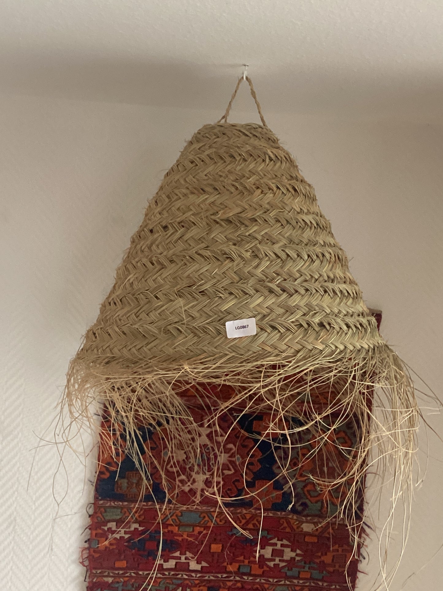 Stroh Lampenschirm Deko Deckenbeleuchtung Handgefertigt Ø45x45Hcm