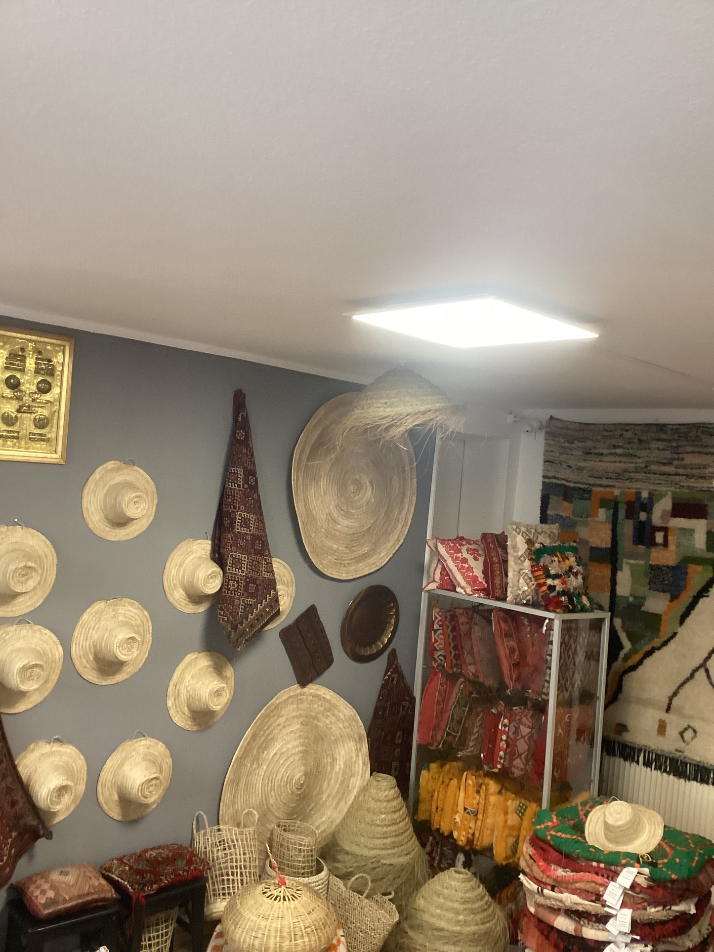 Stroh Lampenschirm Deko Deckenbeleuchtung Handgefertigt Ø35x60Hcm