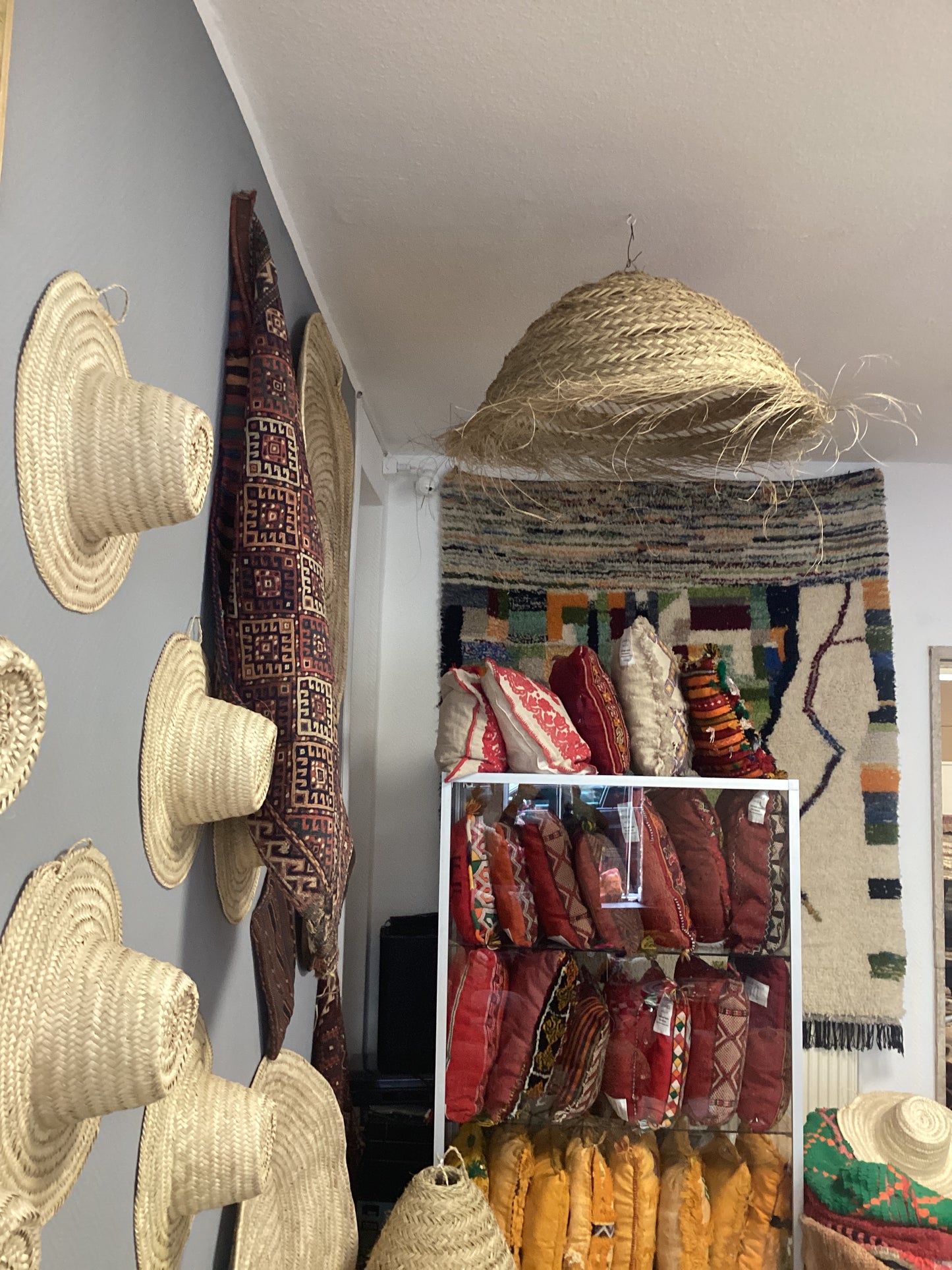Stroh Lampenschirm Deko Deckenbeleuchtung Handgefertigt Ø46x65Hcm