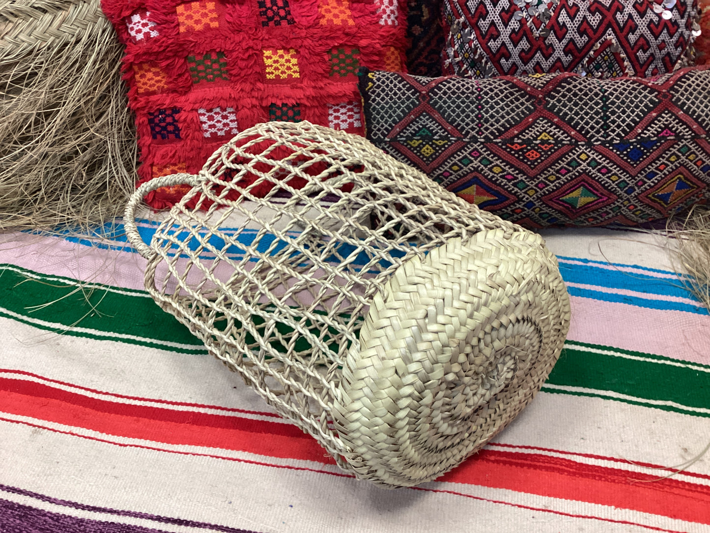 Rattan Korb 2er Set Dekokorb Flecht Einkaufskorb Handgefertigt
