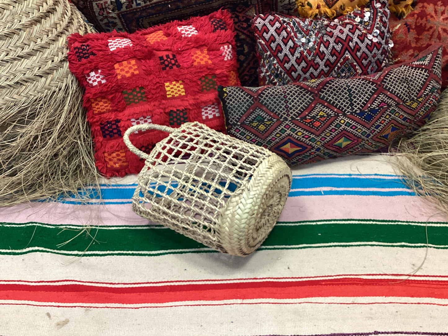 Rattan Korb 2er Set Dekokorb Flecht Einkaufskorb Handgefertigt