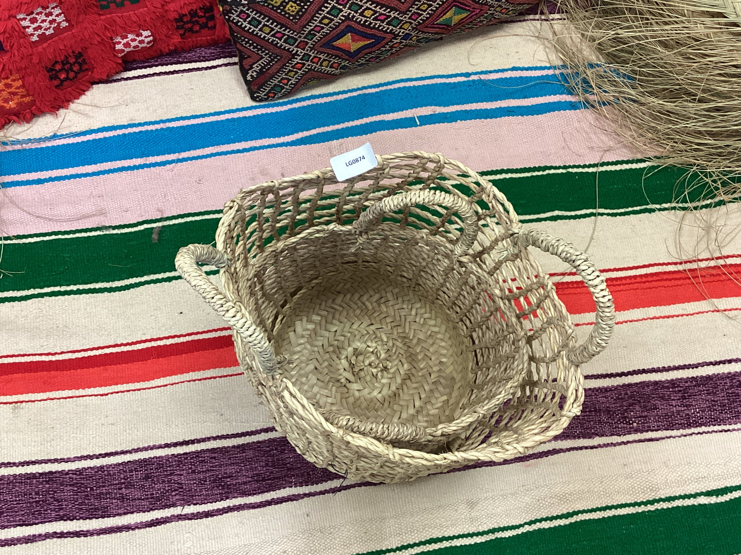 Rattan Korb 2er Set Dekokorb Flecht Einkaufskorb Handgefertigt