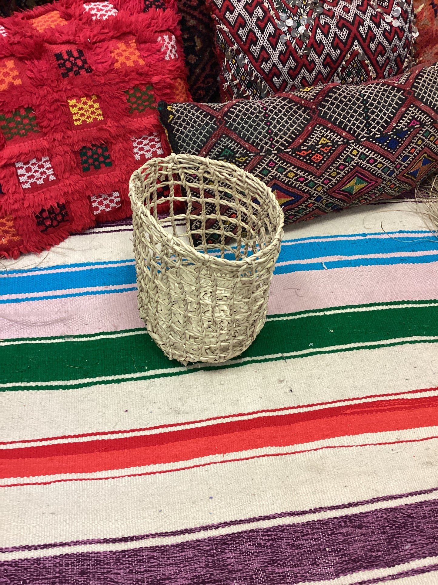 Rattan Korb 2er Set Dekokorb Flecht Einkaufskorb Handgefertigt