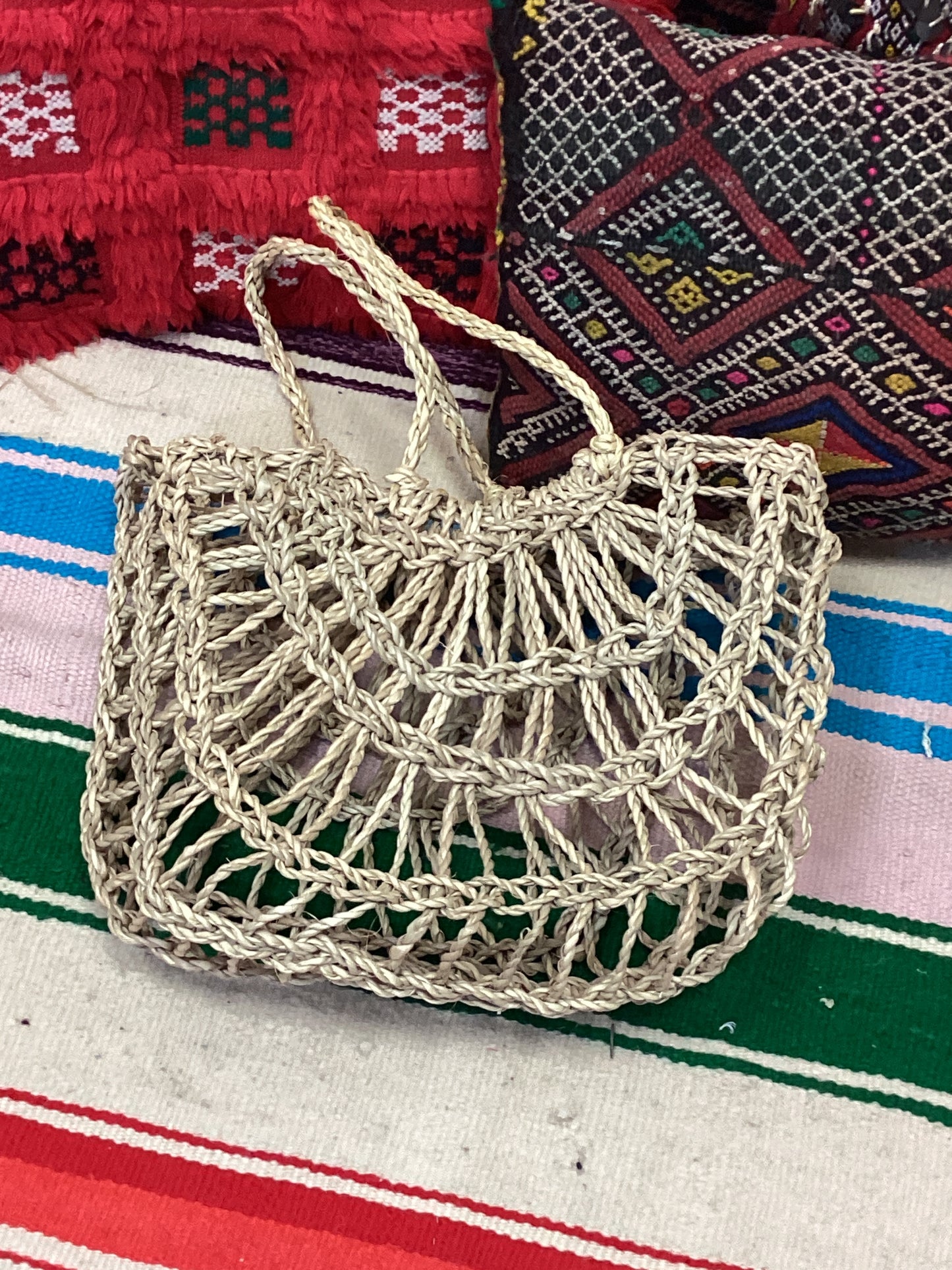 Rattan Korb Dekokorb Flecht Einkaufskorb Handgefertigt Ø22x15cm
