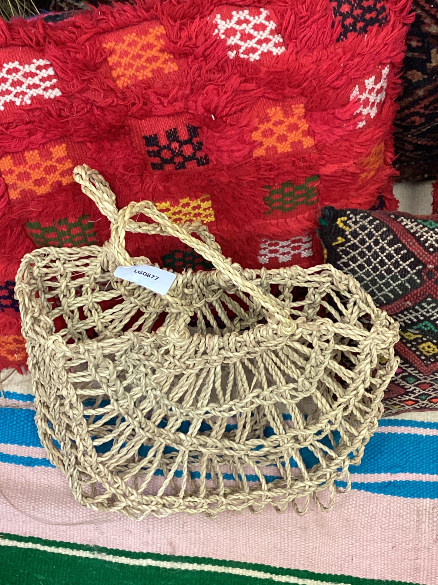 Rattan Korb Dekokorb Flecht Einkaufskorb Handgefertigt Ø22x15cm