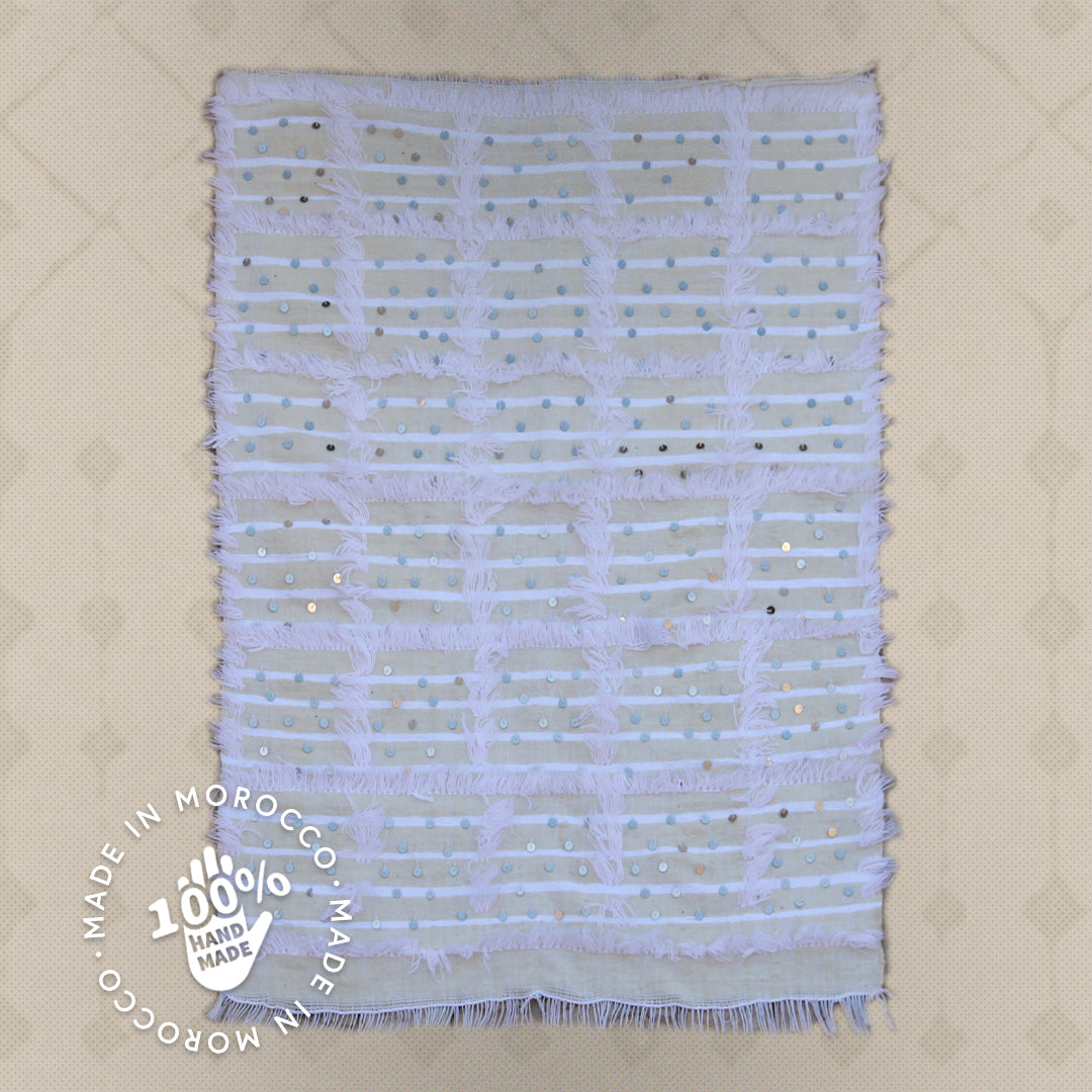 Modern Designer Berber Handira Liyana,S - White color