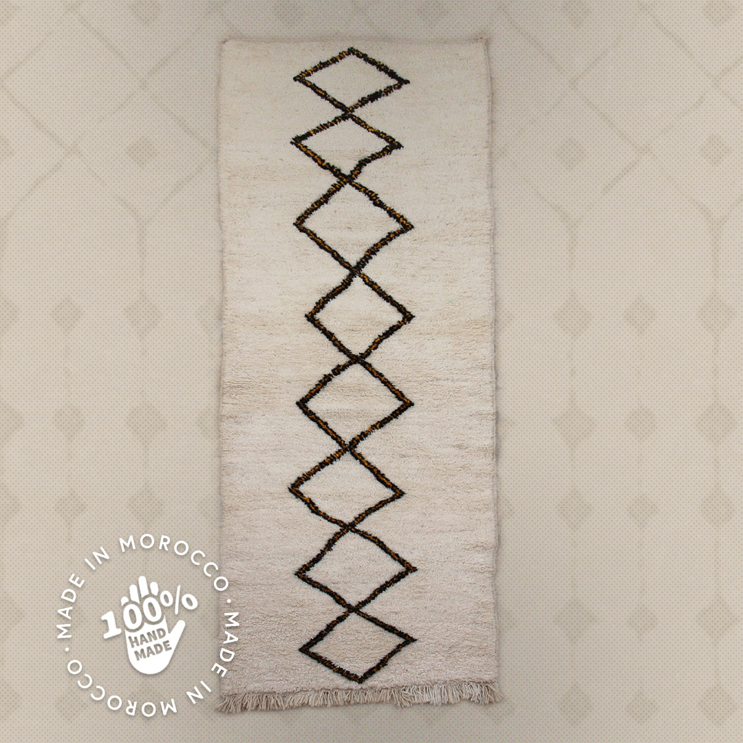 Modern designer Berber Beni Ourain Liyana, S carpet 284 cm - 97 cm