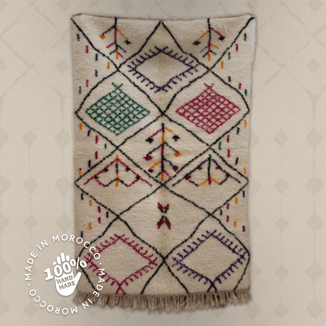 Modern Designer Berber Azilal Liyana,S - Teppich - 183 cm - 120 cm