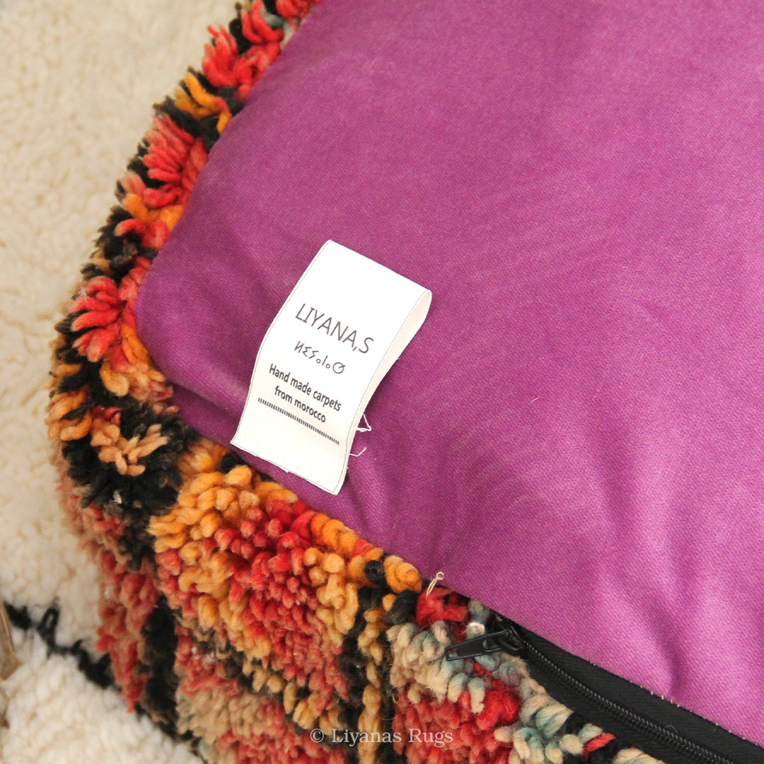 Sitzkissen Pouf Beni Ourain Liyana,s -Teppich