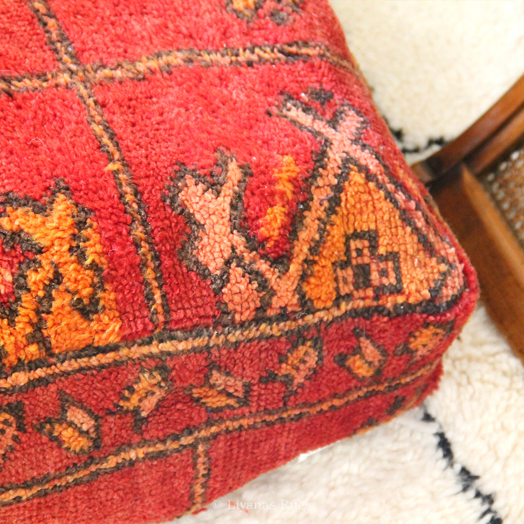 Sitzkissen Pouf Beni Ourain Liyana,s -Teppich