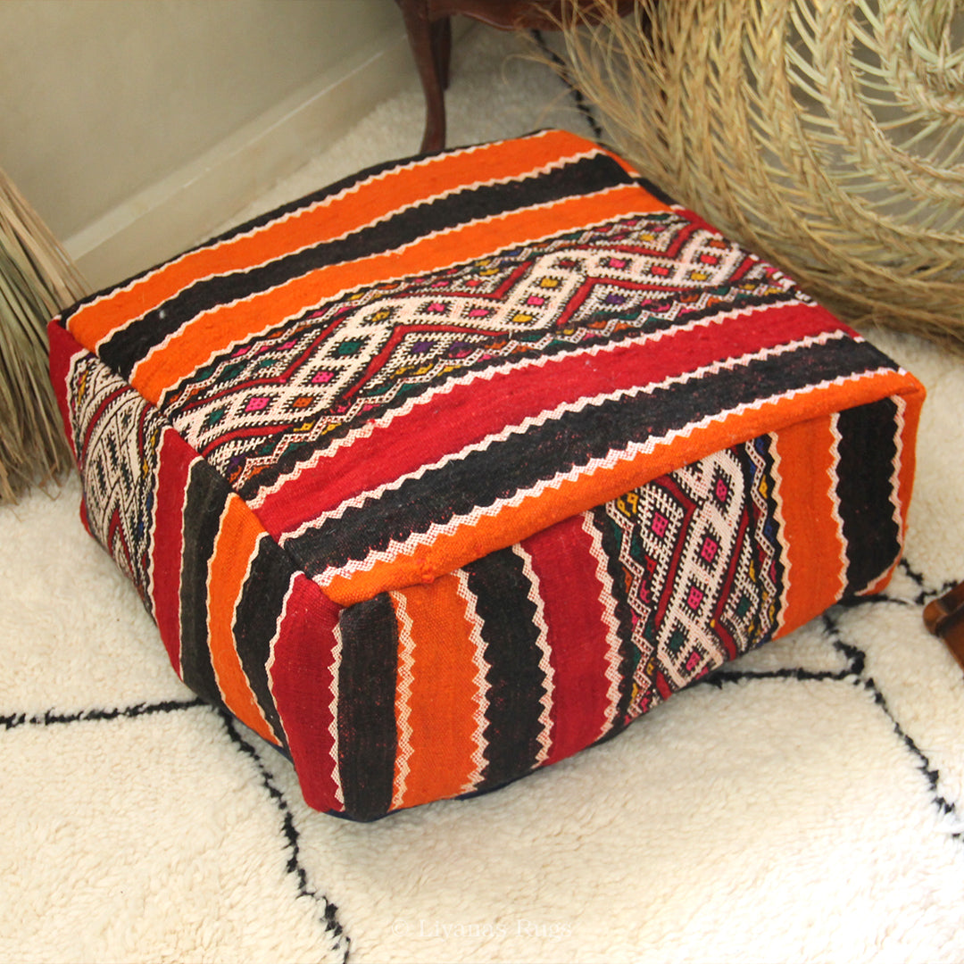 Sitzkissen Pouf Beni Ourain Liyana,s -Teppich
