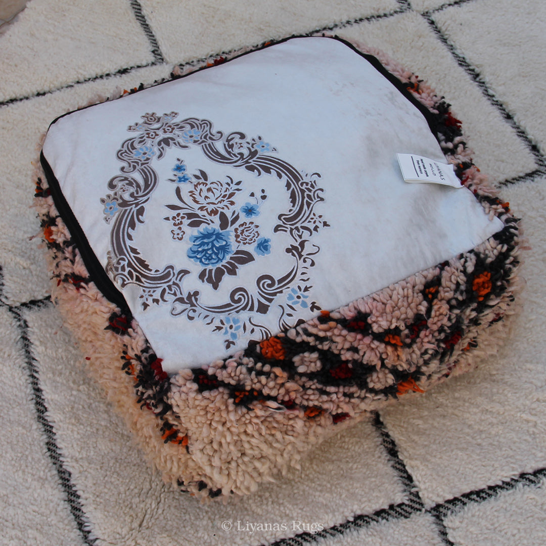 Sitzkissen Pouf Beni Ourain Liyana,s -Teppich