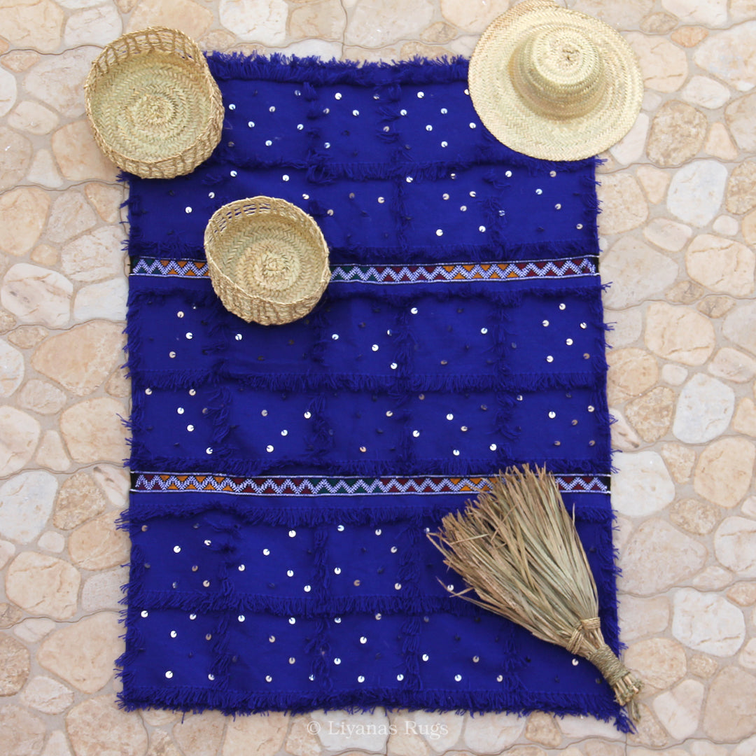 Modern Designer Berber Handira Liyana,S - Blue color