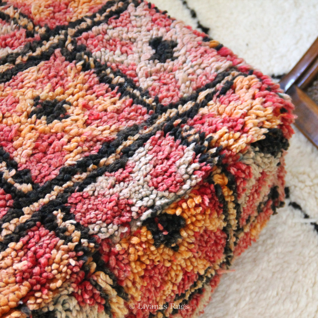 Sitzkissen Pouf Beni Ourain Liyana,s -Teppich