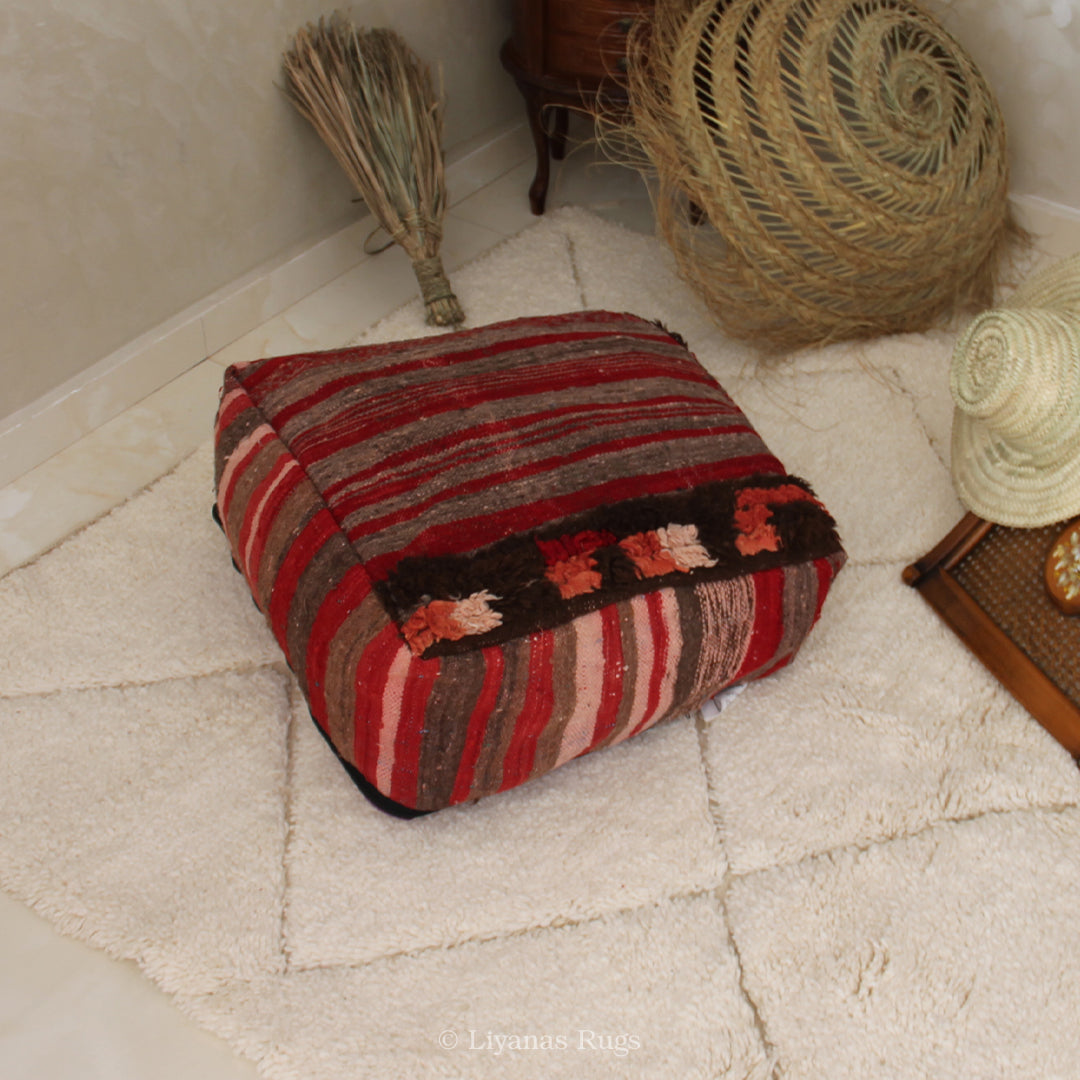 Sitzkissen Pouf Beni Ourain Liyana,s -Teppich