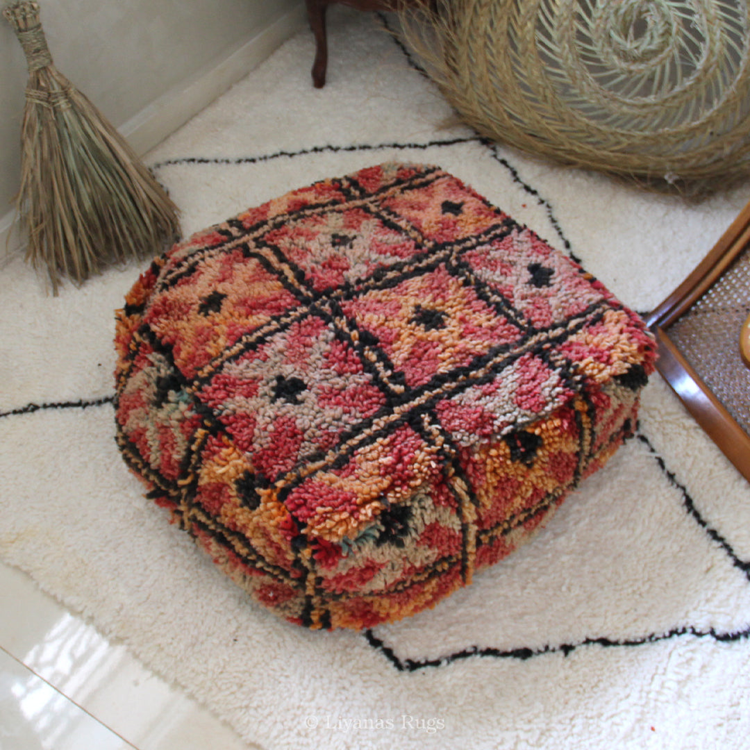 Sitzkissen Pouf Beni Ourain Liyana,s -Teppich