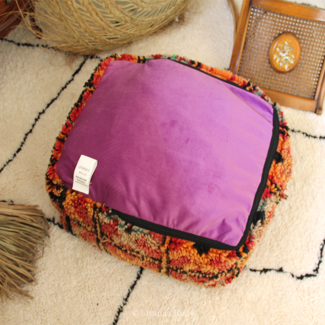 Sitzkissen Pouf Beni Ourain Liyana,s -Teppich
