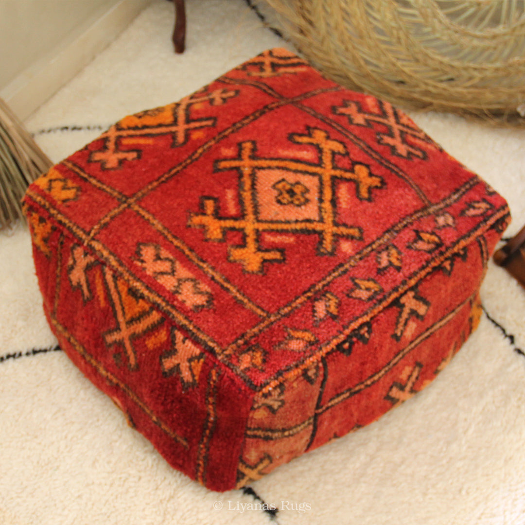 Sitzkissen Pouf Beni Ourain Liyana,s -Teppich